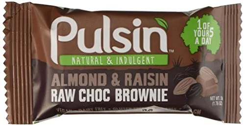 Pulsin Almond and Raisin Raw Choc Brownie Box of 18 x 50g Bars