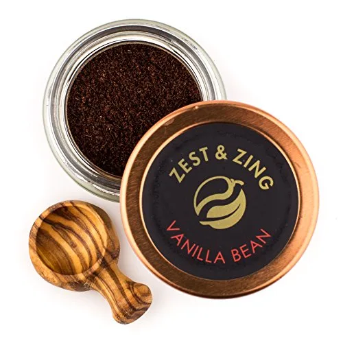 Premium Organic Madagascan Vanilla Bean Powder (Ground), 15g - Gourmet Luxury Ingredients By ZEST & ZING. Fresher, convenient, stackable Spice Jars.