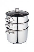 Kitchen-Craft-22-cm-Clearview-Stainless-Steel-3-Tier-Steamer-0-0