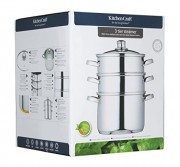 Kitchen-Craft-22-cm-Clearview-Stainless-Steel-3-Tier-Steamer-0-1